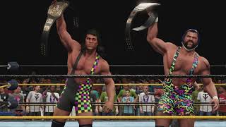 WrestleMania 10 WWF Tag Team Champions The Qubeckers Vs Steiner Brothers Vs Headshrinkers [upl. by Harden934]