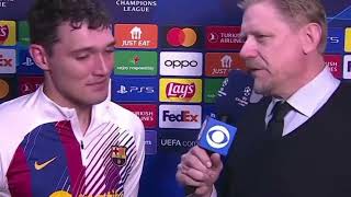 andreas christensenHappy birthdaypost match interviewPSG 22 Barcelona barcelonachampionsleague [upl. by Howey792]