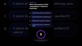 What is the purpose of the querySelector method in JavaScript [upl. by Kondon]