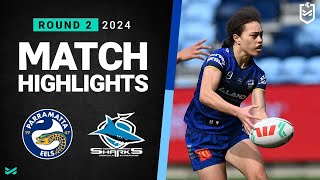 NRLW 2024  Eels v Sharks  Match Highlights [upl. by Nalyd79]