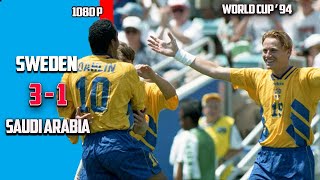 Sweden vs Saudi Arabia 3  1 Round Of 16 Full Highlight World Cup 94 HD [upl. by Aseel]