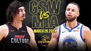 Golden State Warriors vs Miami Heat Full Game Highlights  March 26 2024  FreeDawkins [upl. by Phiona]