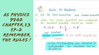 AS PHYSICS  chap 13 scalers and vector EP2 Rules for quantities batchnov2024 [upl. by Seebeck]