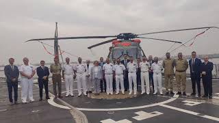 Italian Navy aircraft carrier ITS CAVOUR and the frigate ITS ALPINO arrived in Karachi 3 day visit [upl. by Ailito]