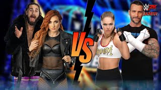 Ronda Rousey amp CM Punk vs Becky Lynch amp Seth Rollins  WWE 2K24 Intergender Tag Team Match [upl. by Peers]