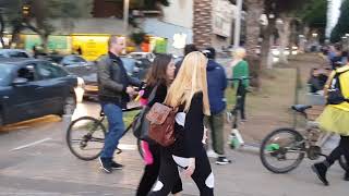 A street on Purim Jewish Halloween in Tel Aviv Israel [upl. by Enellij]