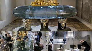 Queen Margrethes tomb makes its way to Roskilde Cathedral [upl. by Drofnas]