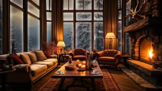 Smooth Winter Jazz Music❄Cozy Cabin Ambience with Mellow Jazz Piano Music for Sleep Stress Relief [upl. by Renner]