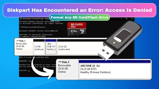 Fix Encountered an Error DiskPart Access is Denied Erase USB Flash Drive [upl. by Lynnette]