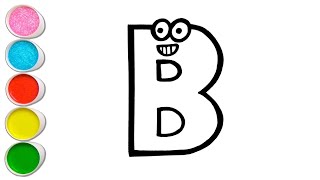 Lets Learn to Draw Alphabet B Easily Together  Kids Drawing Videos [upl. by Downey979]