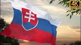 Slovakian Flag amp National Anthem 4K CC [upl. by Ube]