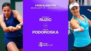 Antonia Ruzic vs Nadia Podoroska  2024 Monastir Round 1  WTA Match Highlights [upl. by Nichy]