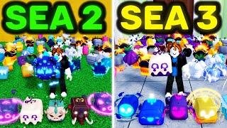 Rolling 100 Fruits in the 2nd Sea vs 3rd sea Blox Fruits [upl. by Silirama]