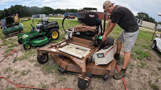 Buying a Diesel ZeroTurn Mower at Auction and Fixing It Grasshopper 428D [upl. by Nealon533]