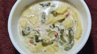 Ema datshi recipeBhutan national dish Ema datshi kewa datshicheese potato curry recipe [upl. by Ymaral]