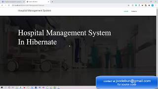 Hospital Management System project in Hibernate [upl. by Alysoun]