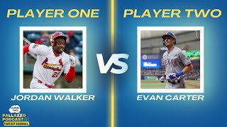 JORDAN WALKER OR EVAN CARTER 2024 FANTASY BASEBALL DRAFT PREP  fantasybaseballadvice [upl. by Nnaeirrac]