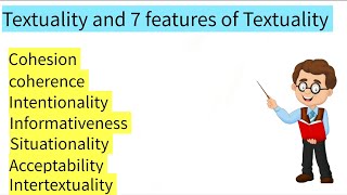 what is textuality  seven features of textuality features textuality cohesion and coherence [upl. by Siravrat]