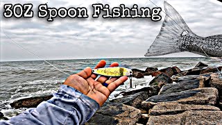 THIS is why you should throw BIG spoons when JETTY FISHING Tips amp Tricks for JETTY Fishing [upl. by Eniotna31]