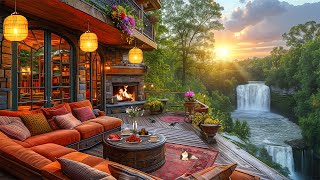 Gentle Spring Atmosphere with Cozy Porch Ambience 🌺 Relaxing Jazz Instrumental Music for Study Work [upl. by Ayerdna]