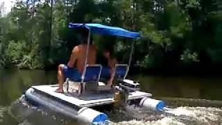 Mini Pontoon Boat On Perdido River [upl. by Nileak707]