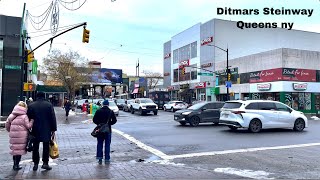 Walking Ditmars Steinway Queens New York Winter 2022 4K HDR [upl. by Kermy332]