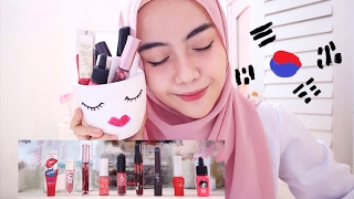 KOREAN LIP TINTS PRODUCTS  swatch amp review bahasa indonesia  Shafira Eden [upl. by Namia]