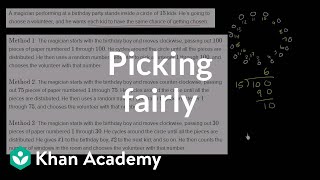 Picking fairly  Probability and combinatorics  Probability and Statistics  Khan Academy [upl. by Mccreery101]