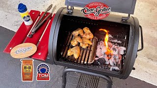 Crispy Smoked Chicken Wings on the 7500 Chargriller Charcoal Grill  Chargriller Patio Pro [upl. by Laural]