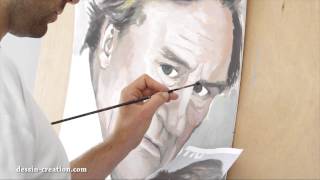 Apprendre à peindre un visage  Gérard Depardieu [upl. by Flynn142]