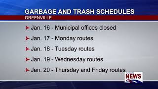 Greenville Garbage Schedule for MLK Day [upl. by Harriett136]