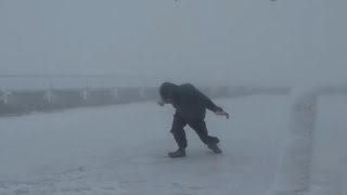 Watch this guy hilariously try to walk in 109 mph winds [upl. by Courtland]