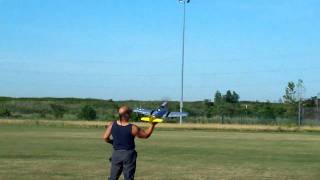 P51 Mustang RTF RC Plane by ARTECH Full Speed Hobbies first flight hand launch [upl. by Airehs]