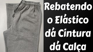 Custurando Rebatendo o elástico da cintura da calça de homem [upl. by Idnahc]