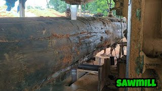 sawmill proses penggergajian kayu keruing Kalimantan [upl. by Innavoij]