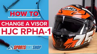 How to change a visor HJC RPHA1 motorcycle helmet [upl. by Nnylannej]