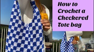 Checkered crochet bag tutorial [upl. by Leirol]