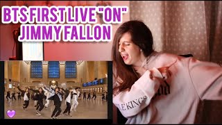 BTS Performs quotONquot at Grand Central Terminal REACTION [upl. by Desi]