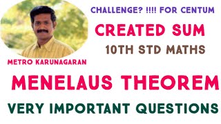 10th Std Maths STATE MENELAUS THEOREM [upl. by Phillie]