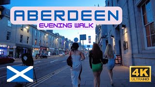 Aberdeen Scotland evening walking tour 4K UHD [upl. by Atirabrab]