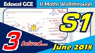 S1 Edexcel June 2018  Question 3 Walkthrough  Normal Distribution GCE Maths 6683 [upl. by Barbaraanne457]