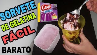 SORVETE DE GELATINA FÁCIL DO MUNDO 🍨🍦 [upl. by Borries]