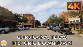 Downtown Corsicana Texas in Navarro County An UltraHD 4K Real Time Driving Tour [upl. by Sacrod]