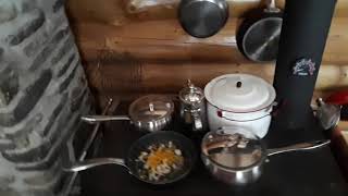 Cooking amp Baking on a Rosa Maiolica Wood Burning Cook Stove in a Log Cabin in Quebec [upl. by Amalberga]