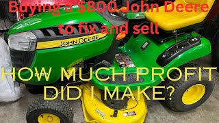 Flipping a 800 D120 John Deere Lawn Tractor Restoration fixing How to fix amp Sell [upl. by Waxman]