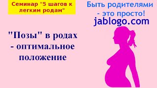 quotПозыquot в родах  оптимальное положение  Легкая беременность и роды [upl. by Eener279]