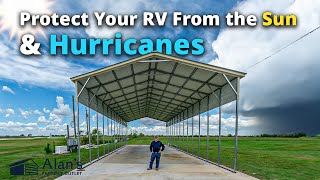 170 MPH Wind Rated RV Metal Carport Ottis 24x55 Metal Structure [upl. by Kerstin]