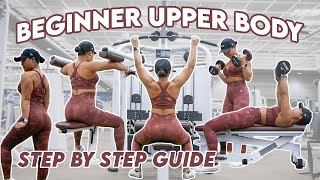 STEP BY STEP BEGINNER UPPER BODY WORKOUT [upl. by Araiet]