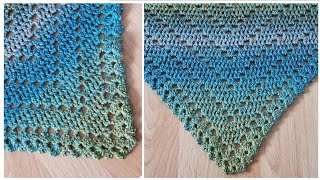 Very Beautiful 🦋 Crochet Colorful Triangle Shawl Pattern Tutorial [upl. by Bashuk]