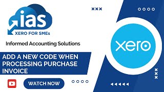 Xero Tips  How to add a new code when processing a purchase invoice [upl. by Un242]